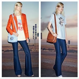 NEW Coach navy flare trousers